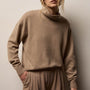 Spun Cashmere Funnel Neck in Coffee | James Perse Los Angeles