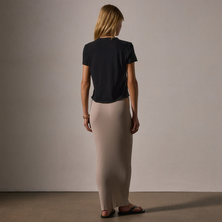 Slub Jersey Shrunken Tee in Black | James Perse Los Angeles