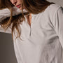 Slub Jersey Shrunken Henley in White | James Perse Los Angeles