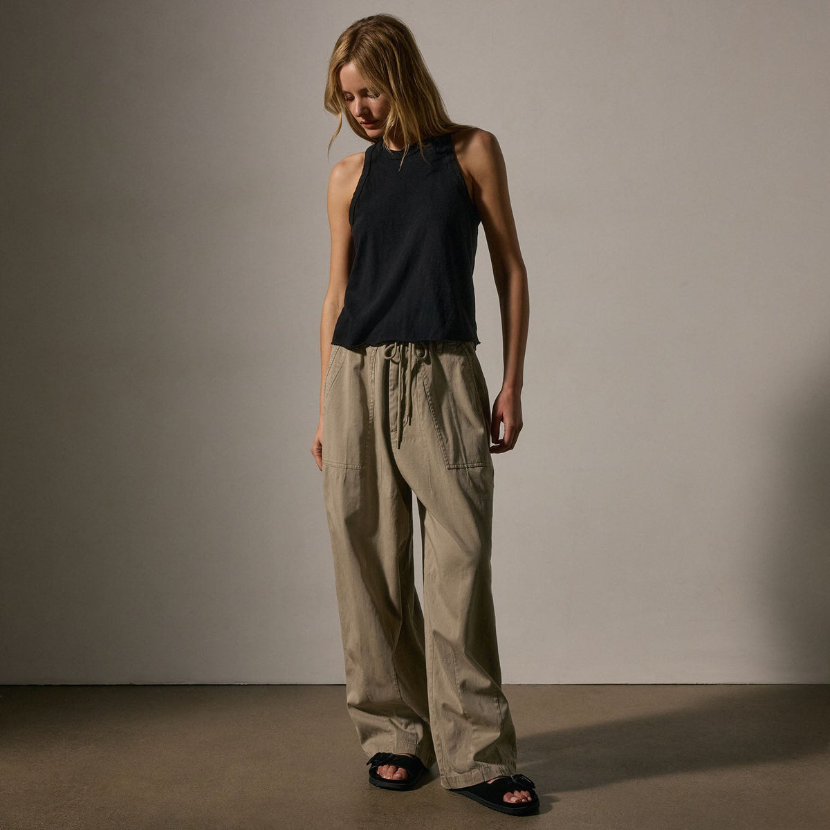 Slub Jersey Muscle Tank in Black | James Perse Los Angeles