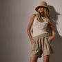 Lightweight Linen Elastc Short in Overcast Pigment | James Perse Los Angeles