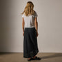 High Low Linen Skirt in Black | James Perse Los Angeles