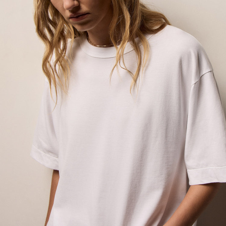 Heavy Luxe Jersey Oversized Tee in White | James Perse Los Angeles