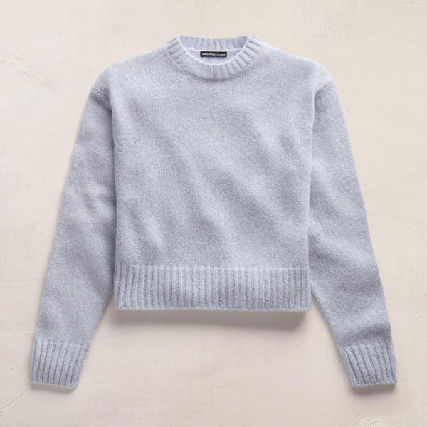 Lightweight Textured Cashmere Crew in Pale Blue | James Perse Los Angeles