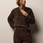 Lightweight Textured Cashmere V Neck in Bark | James Perse Los Angeles
