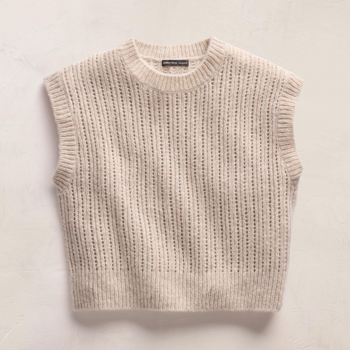 Open Stitch Vest in Alabaster Mix | James Perse Los Angeles