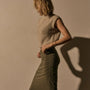 Cotton Blnd Jrsy Ruched Skirt in Birch | James Perse Los Angeles