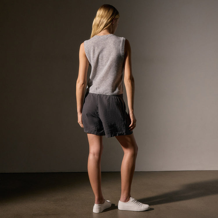Soft Featherweight Cashmere Vest in Light Heather Grey | James Perse Los Angeles