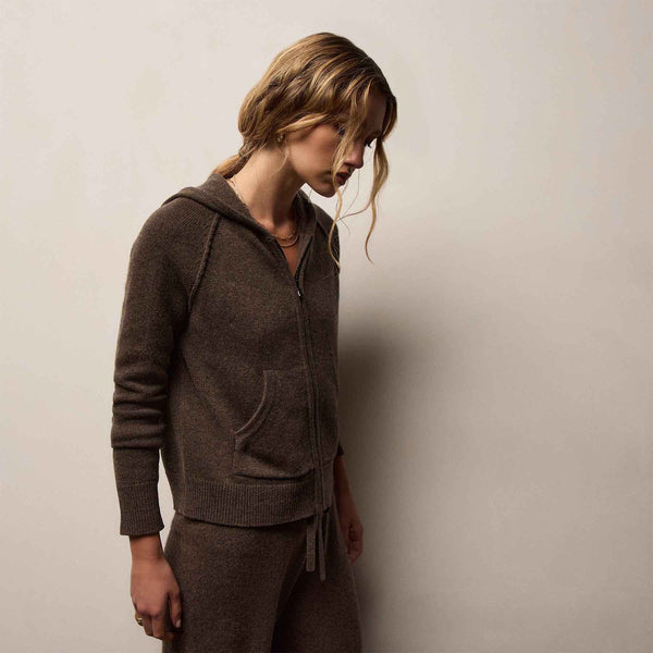 Recycled Cashmere Track Jacket in Porcupine | James Perse Los Angeles