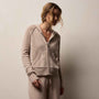 Women's Recycled Cashmere Track Jacket & Recycled Cashmere Wide Leg Pant Gift Set In Stone | James Perse Los Angeles