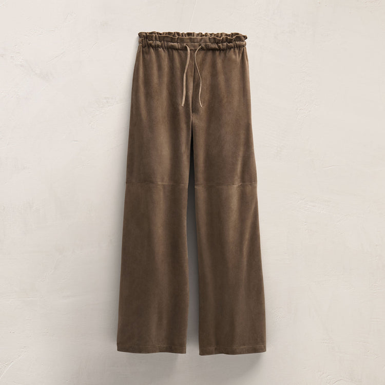 Suede Paperbag Pant in Caribou | James Perse Los Angeles