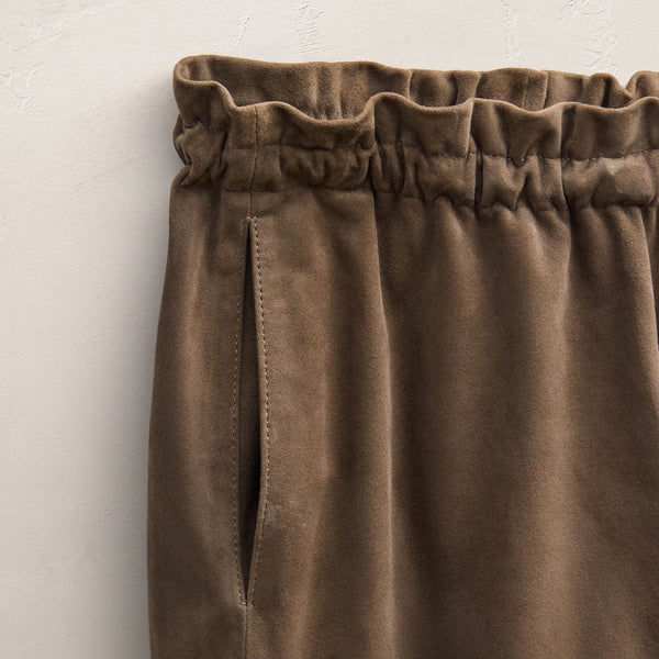 Suede Paperbag Pant in Caribou | James Perse Los Angeles