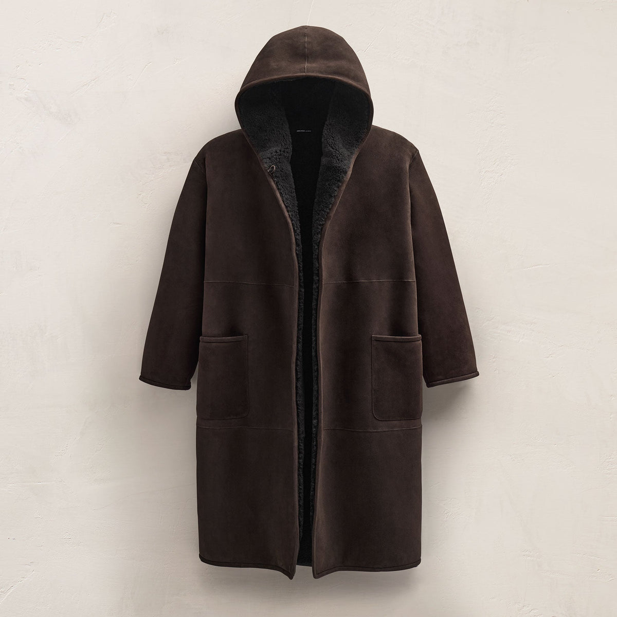 Long Suede Hooded Jacket in Kona | James Perse Los Angeles