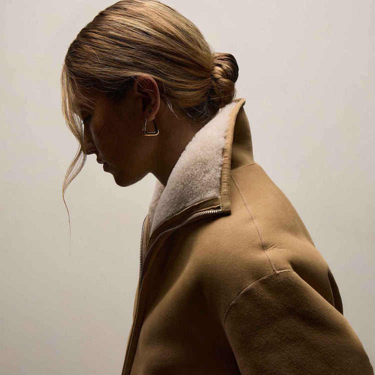Suede Shearling Jacket - Light Caramel