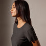 Sheer Slub Crew Neck Tee in Carbon | James Perse Los Angeles