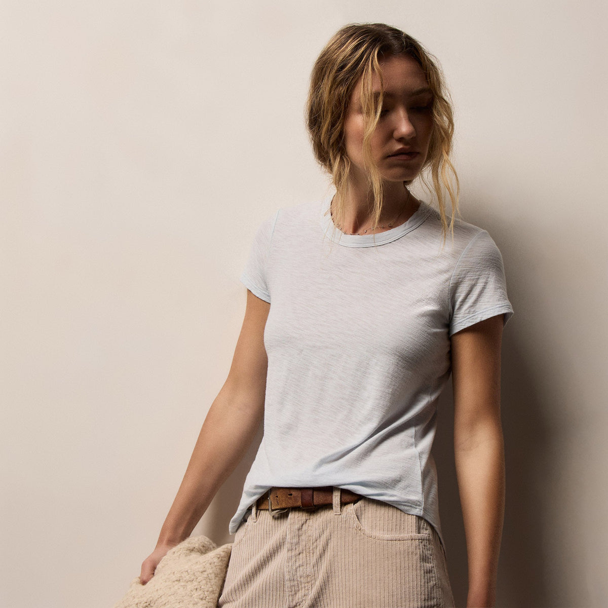 Sheer Slub Crew Neck Tee in Memory | James Perse Los Angeles