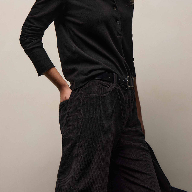 Corduroy Straight Leg Pant In Black | James Perse Los Angeles