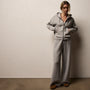 Women's Cozy Fleece Zip Hoodie & Cozy Wide Leg Sweat Pant Gift Set In Heather Grey | James Perse Los Angeles