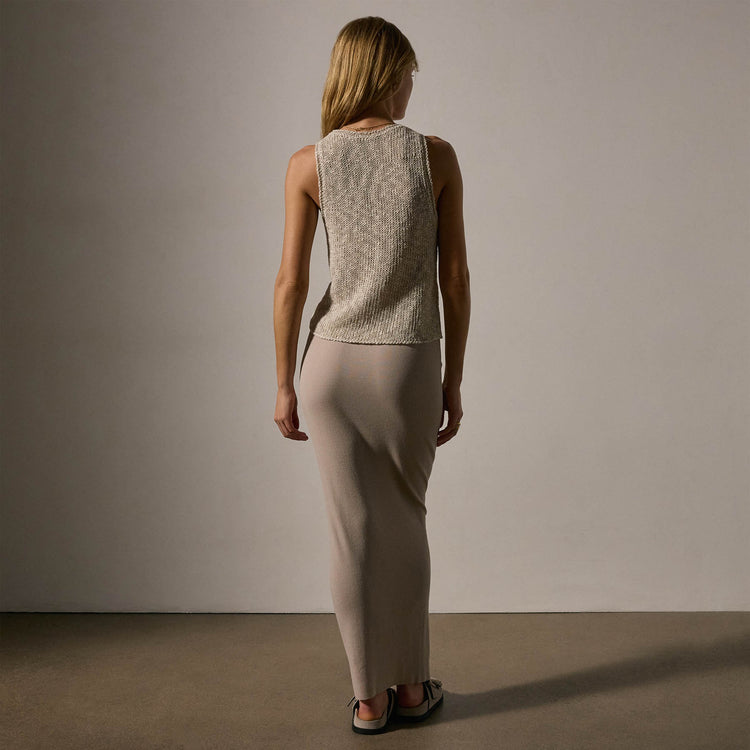 Cotton Linen Knit Tank in Natural | James Perse Los Angeles