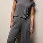 Wool Jersey Wide Leg Lounge Pant in Heather Charcoal | James Perse Los Angeles