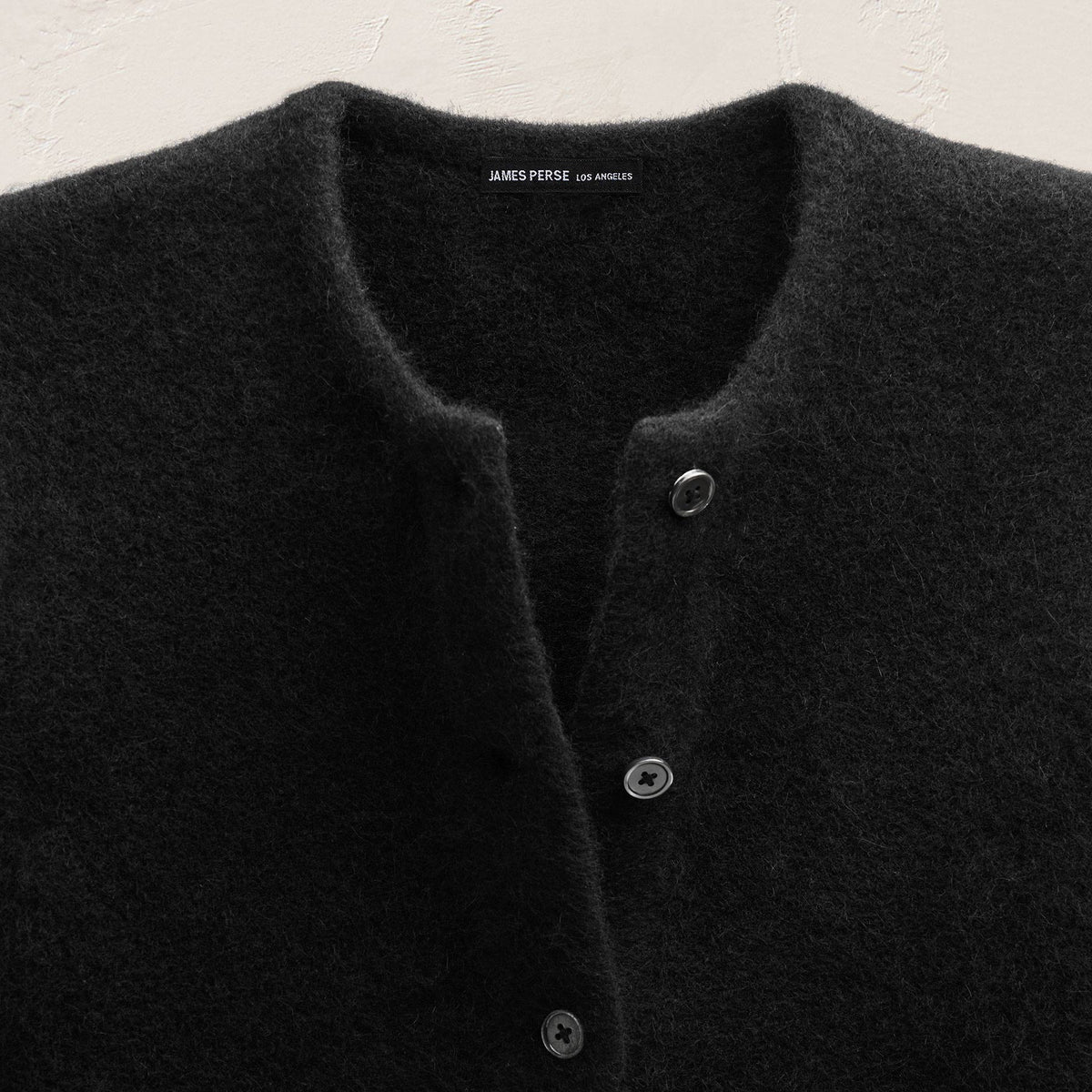 Wool Alpaca Button Front Jacket in Black | James Perse Los Angeles
