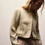 Tweed Button Front Jacket In Ivory | James Perse Los Angeles