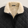 Long Nylon Quilted Coat in Black/Ivory | James Perse Los Angeles