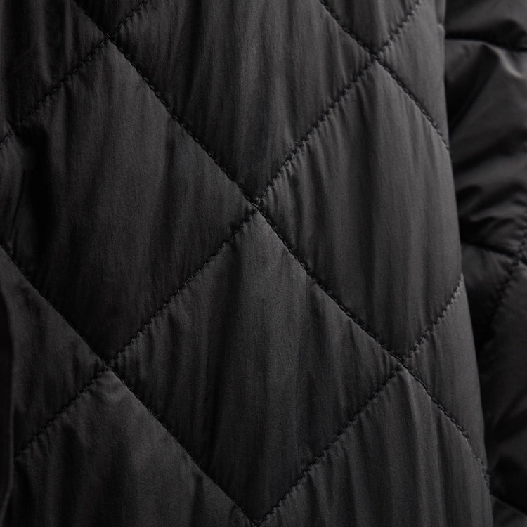 Long Nylon Quilted Coat in Black/Ivory | James Perse Los Angeles
