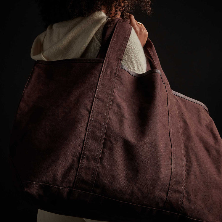 Large Canvas Tote - Dark Plum | James Perse Los Angeles