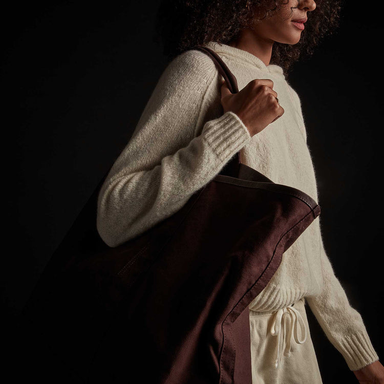 Large Canvas Tote - Dark Plum | James Perse Los Angeles