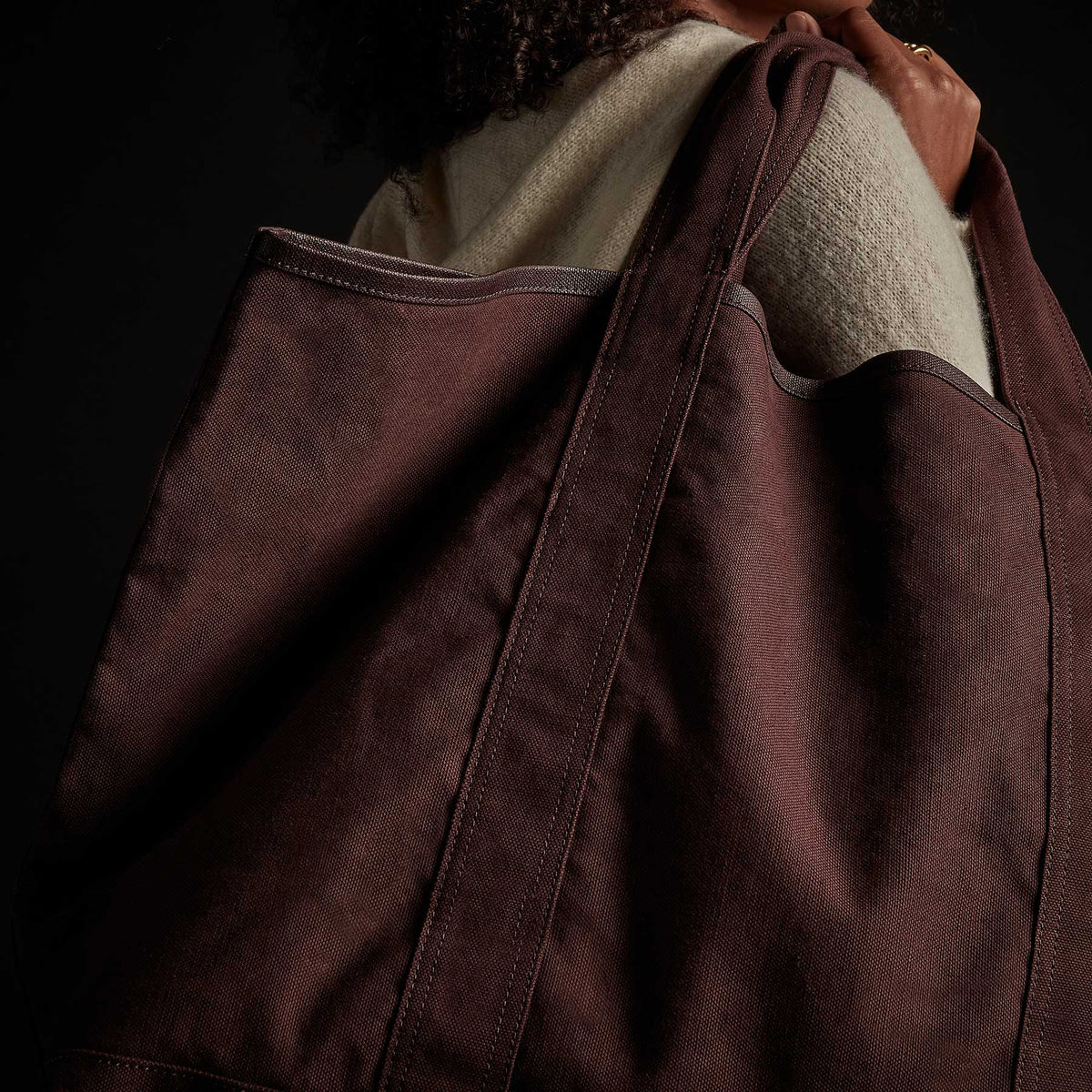 Large Canvas Tote - Dark Plum | James Perse Los Angeles