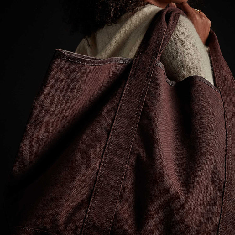 Large Canvas Tote - Dark Plum | James Perse Los Angeles