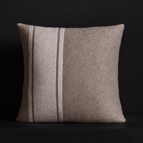 Baja Stripe Sham - Taupe Melange/Ivory | James Perse Los Angeles