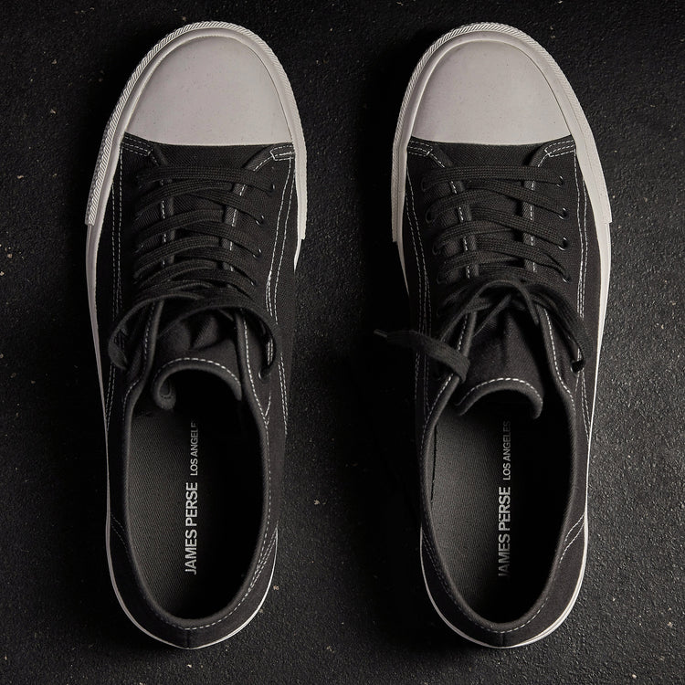 Cotton Linen Vulcanized Sneaker Womens In Squid | James Perse Los Angeles