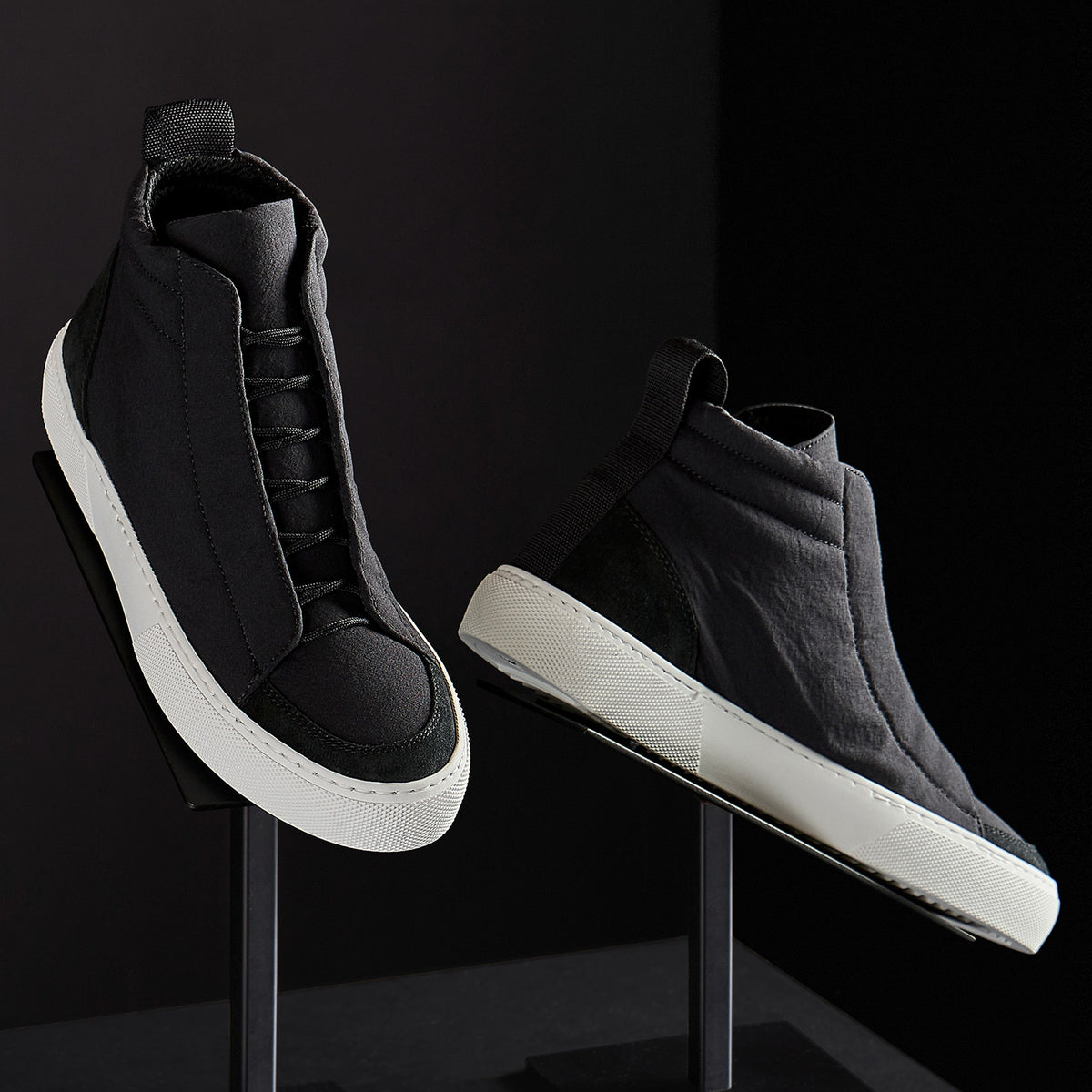 Solstice High Top Skate Sneaker in Black/Black | James Perse Los Angeles