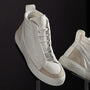 Solstice High Top Skate Sneaker in White/Taupe | James Perse Los Angeles