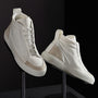 Solstice High Top Skate Sneaker in White/Taupe | James Perse Los Angeles