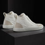 Solstice High Top Skate Sneaker in White/Taupe | James Perse Los Angeles