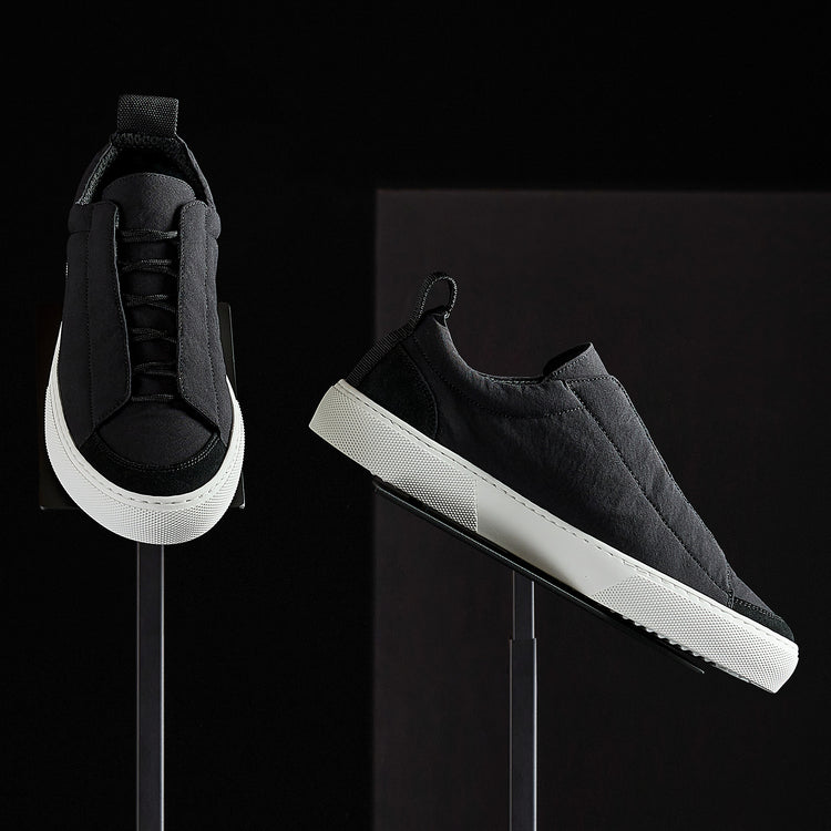 Solstice Low Top Skate Sneaker in Black/Black | James Perse Los Angeles