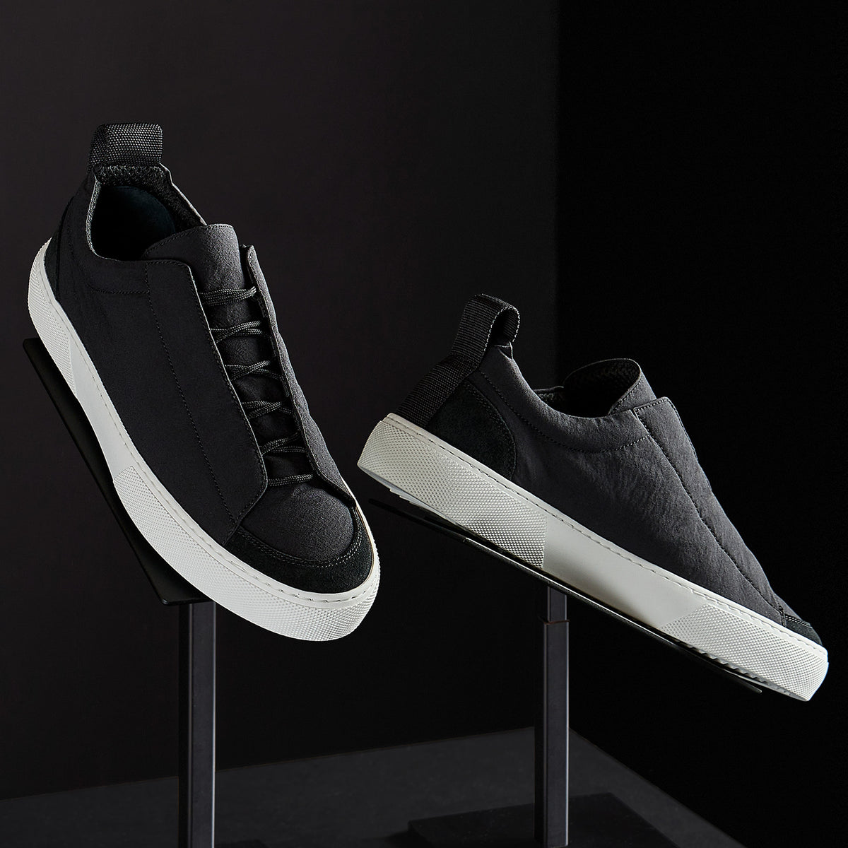 Solstice Low Top Skate Sneaker in Black/Black | James Perse Los Angeles