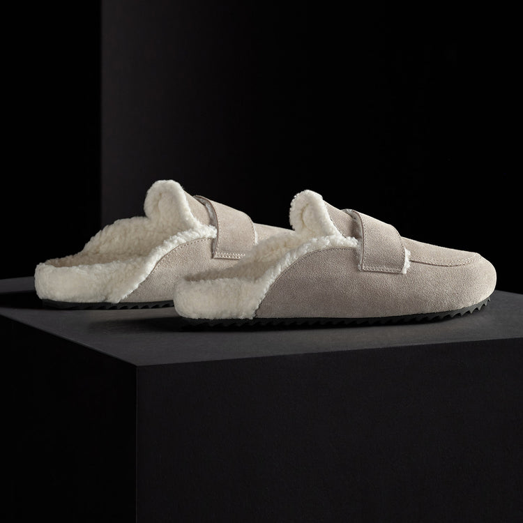 Women's Suede Shearling Loafer in Earth/Ivory | James Perse Los Angeles